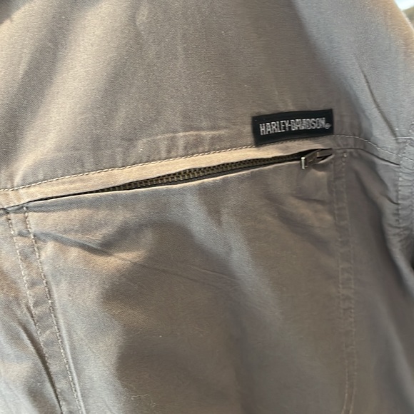 Harley Davidson gray collar button-down short sleeve shirt size 2 XL - Picture 2 of 6